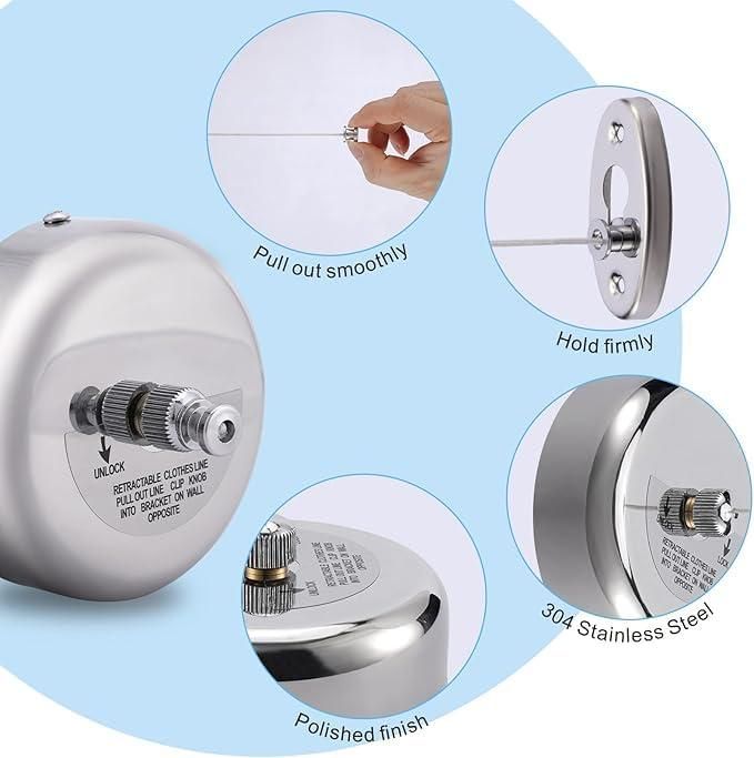 Dry-Ease™ - The Retractable Cloth Drying line - Stainless Steel|🔥FLAT 50% SAVING🔥